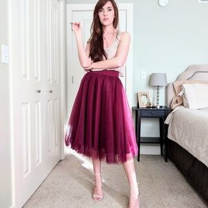 Tulle Midi Skirt